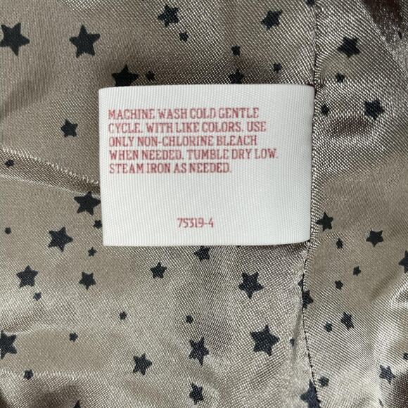 Arizona Jeans Blazer Womens Medium Purple Velvet Black Collar Lined Star Print - Picture 4 of 7